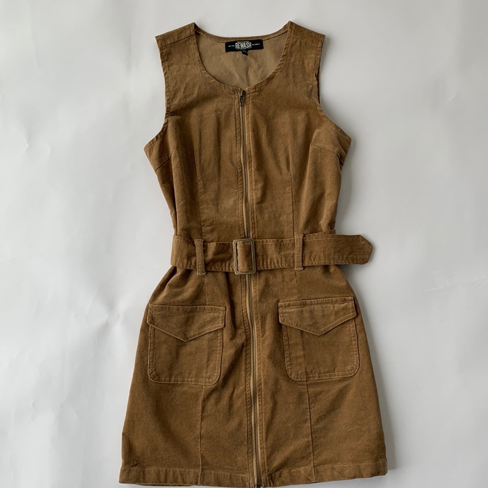 ReWash Brand Corduroy Belted Dress